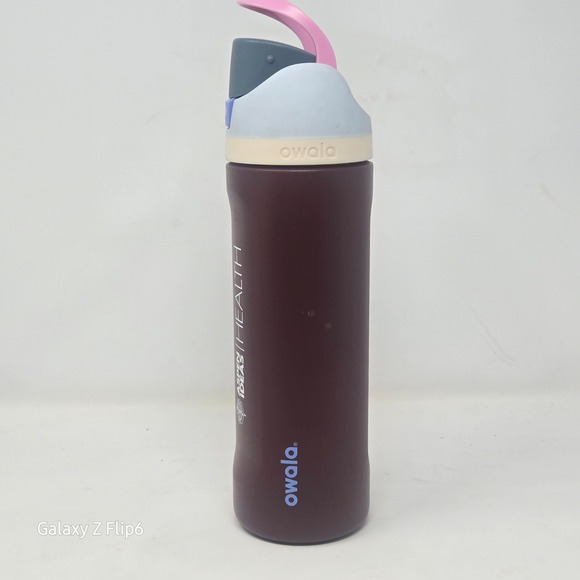Owala FreeSip 24oz Insulated Stainless Steel Water Bottle Maroon AstraZeneca Lid